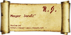 Meyer Jenő névjegykártya